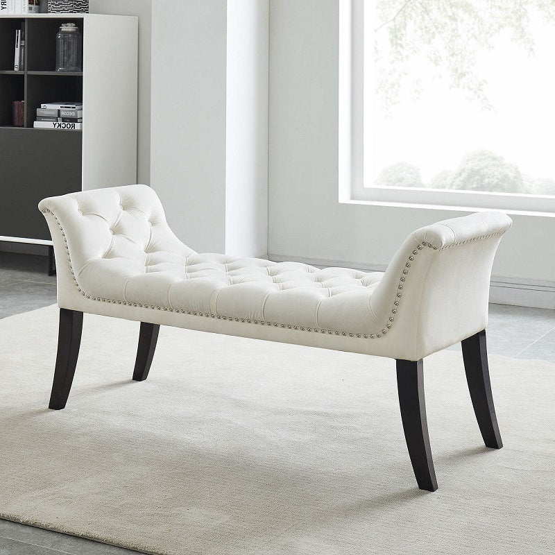 IF 6230/31/32/33 Bench in Grey, Black, Blue and Creme Velvet