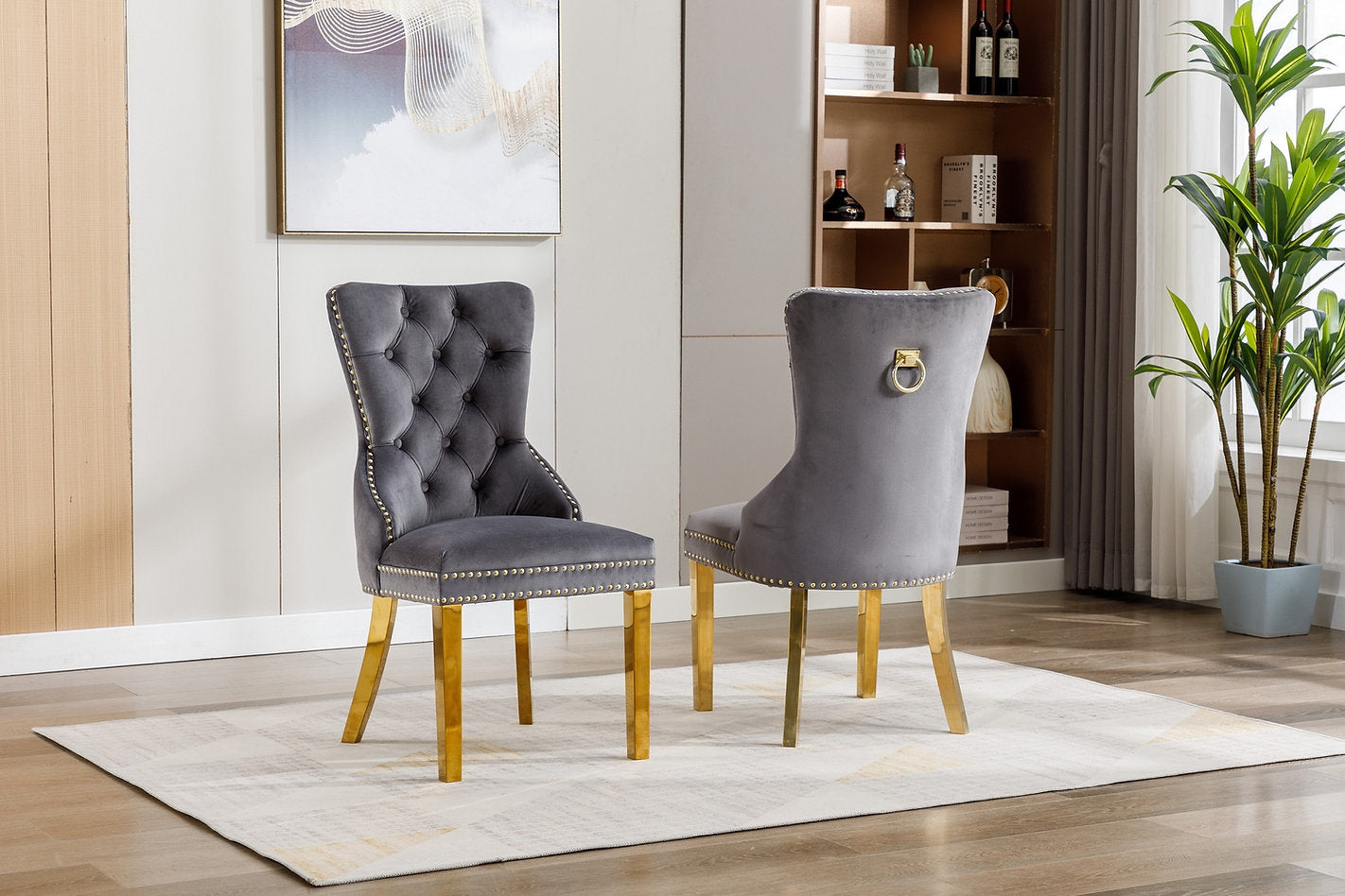 Accent chair C-1450 gold legs