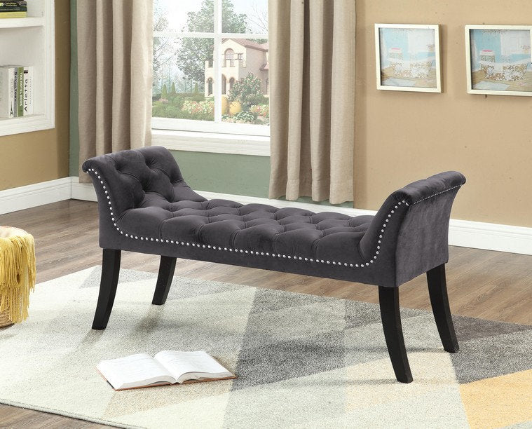 IF 6230/31/32/33 Bench in Grey, Black, Blue and Creme Velvet