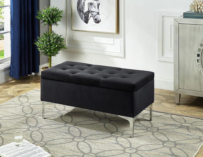 IF 6255/56/57 Storage Bench in Grey, Black, Blue velvet