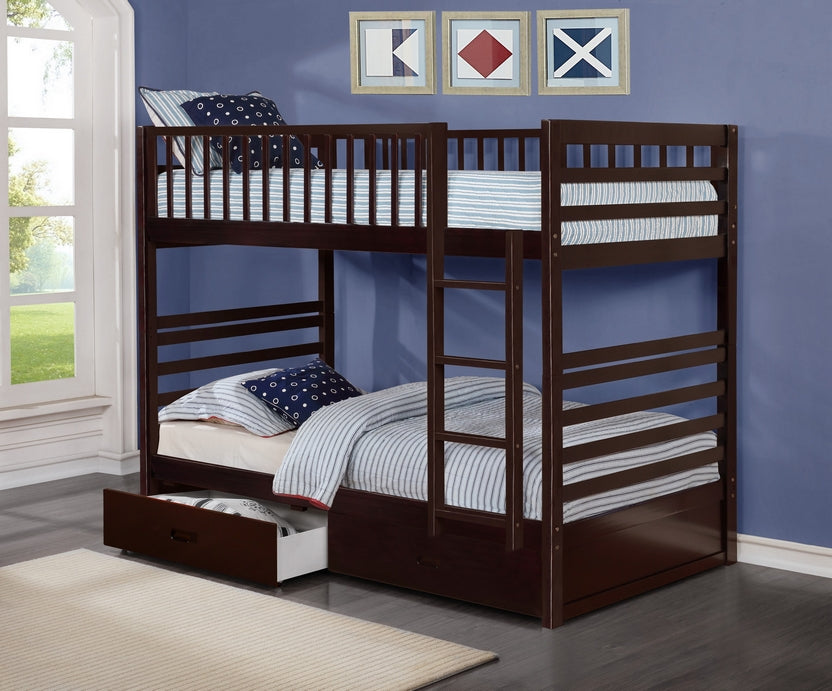International Furniture Twin Bunk Bed in Espresso B-110