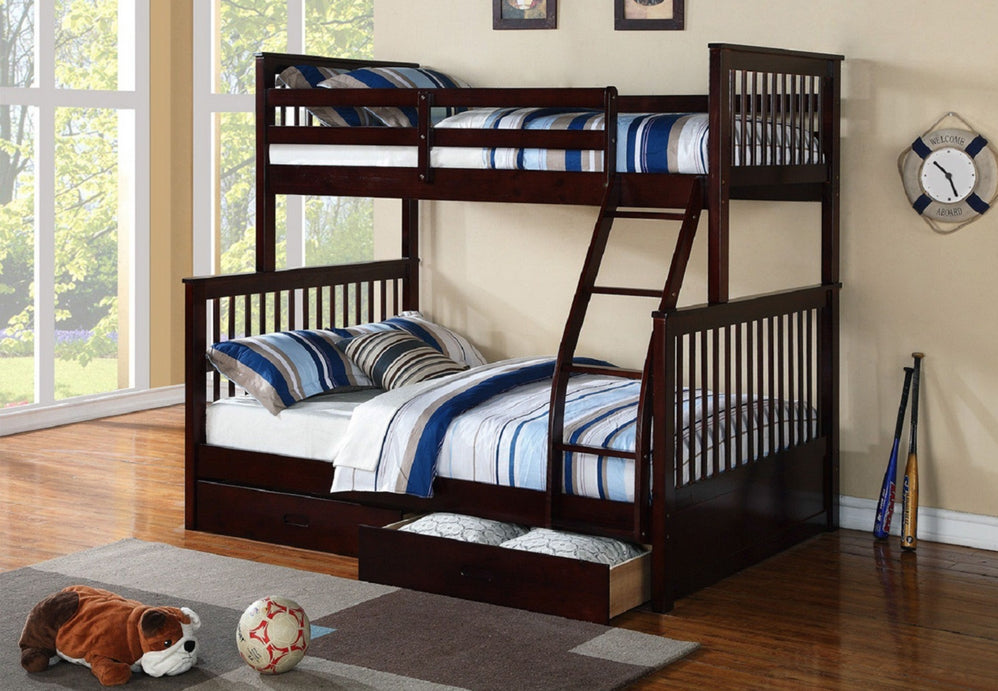 B122 SINGLE OVER DOUBLE WHITE BUNK BED
