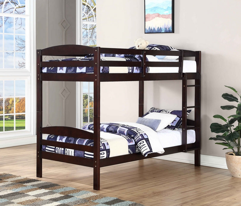 B-124-E Twin/Twin Espresso Bunk Bed