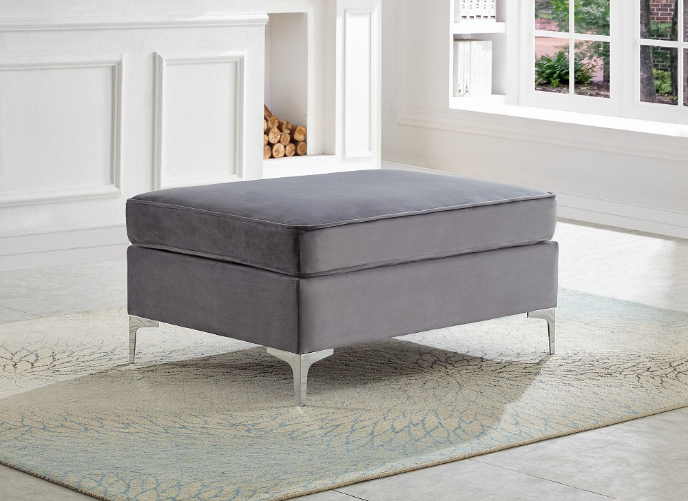 IF 9281/83 Grey, Black ottoman in velvet