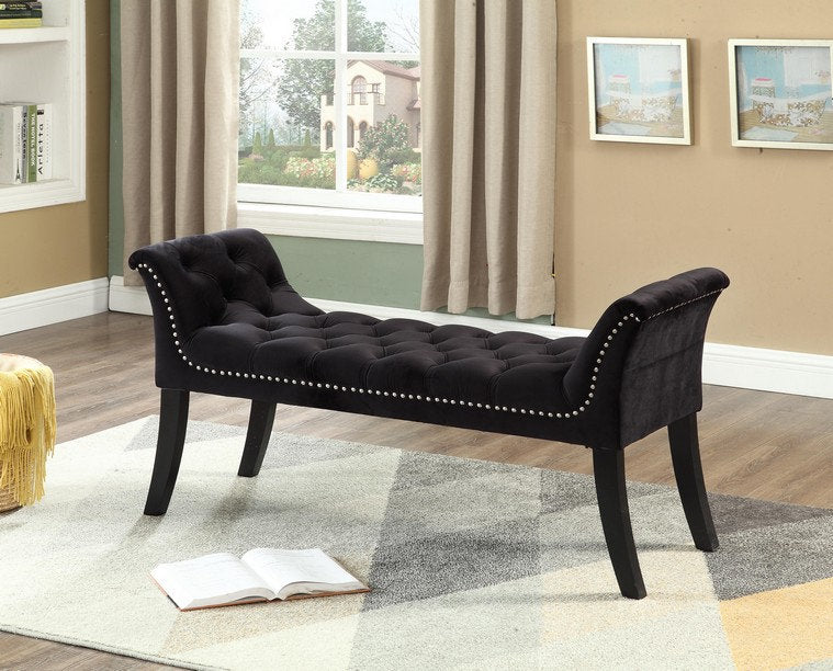 IF 6230/31/32/33 Bench in Grey, Black, Blue and Creme Velvet