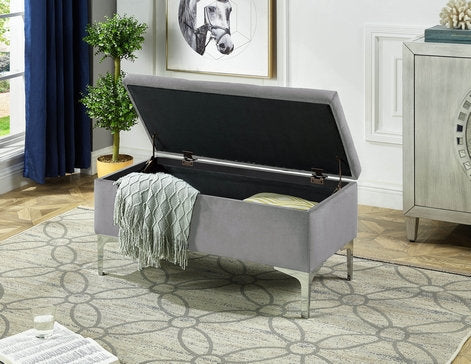 IF 6255/56/57 Storage Bench in Grey, Black, Blue velvet