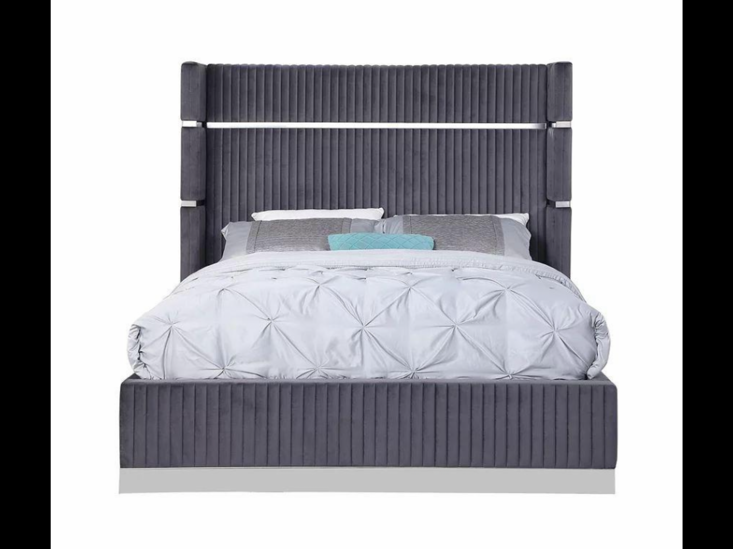 Ls-02 Queen bed with chrome trimming