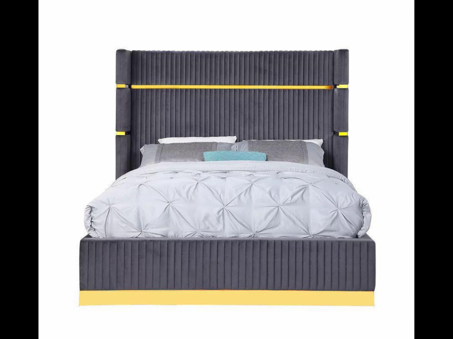 Ls-02 Queen bed with chrome trimming