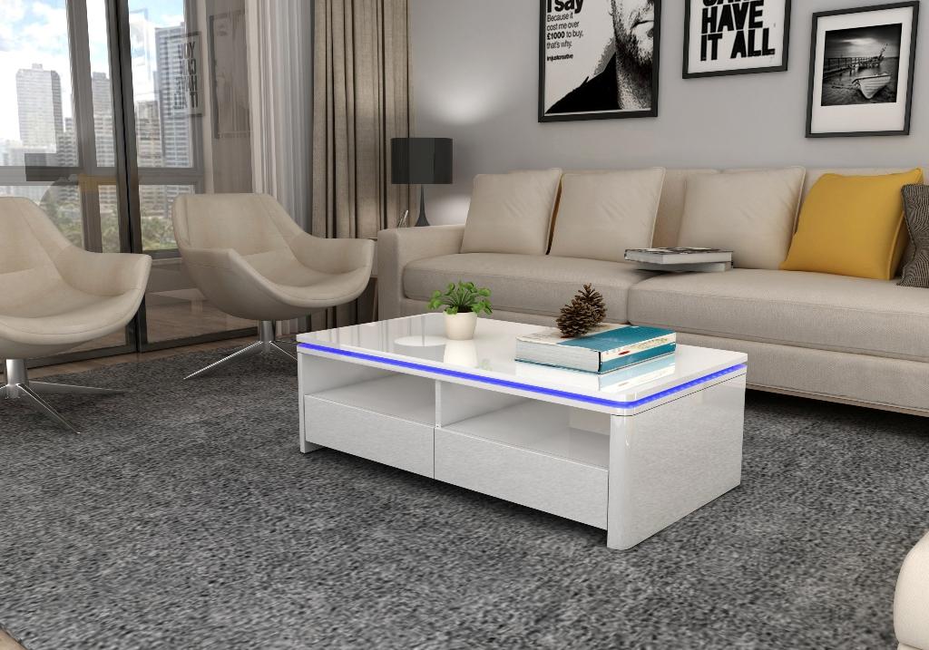 Coffee table blue led