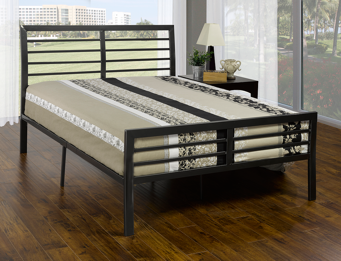 Queen size Gun Metal Bed