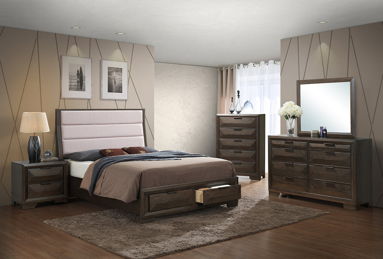 Emma Queen size storage bedroom set complete