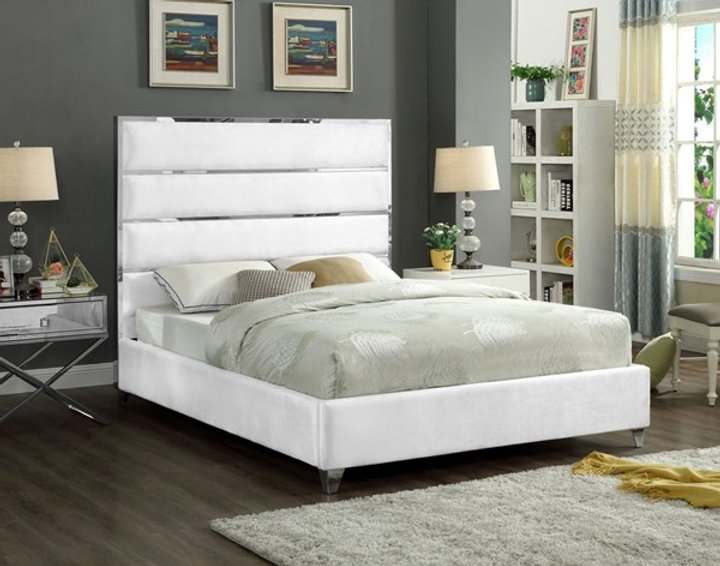 Creme Velvet Bed