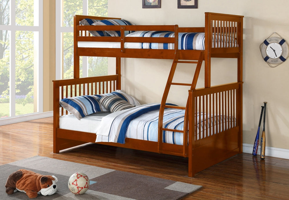 B122 SINGLE OVER DOUBLE WHITE BUNK BED