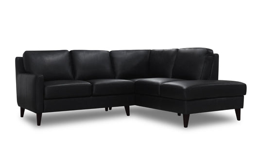 Black Leather Sectional