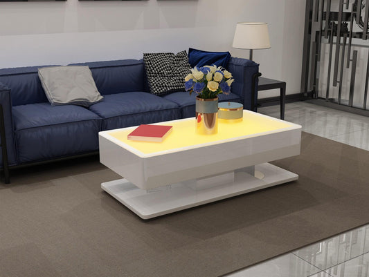 White Led coffee table
