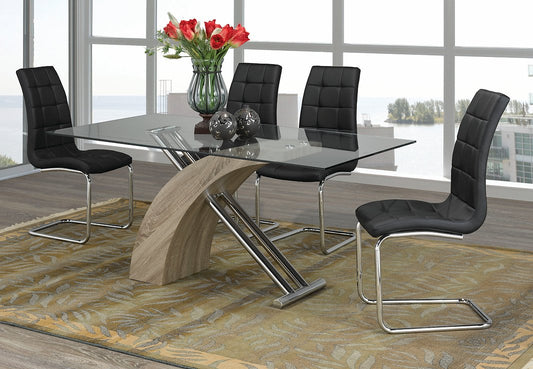 Dining Set with Black Chairs T-1042 | C-1750