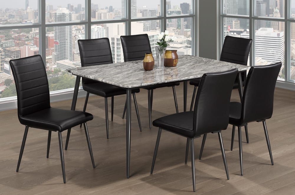 Create an unique dining space you will want to use all the time. This contemporary set includes a neutral colour palate designed to match most settings, and allows for great colour accent opportunities.
